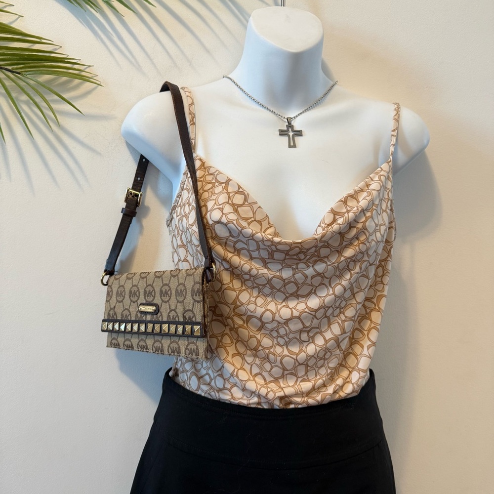 Y2K low cut hanging cowl neck tank top